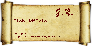 Glab Mária névjegykártya